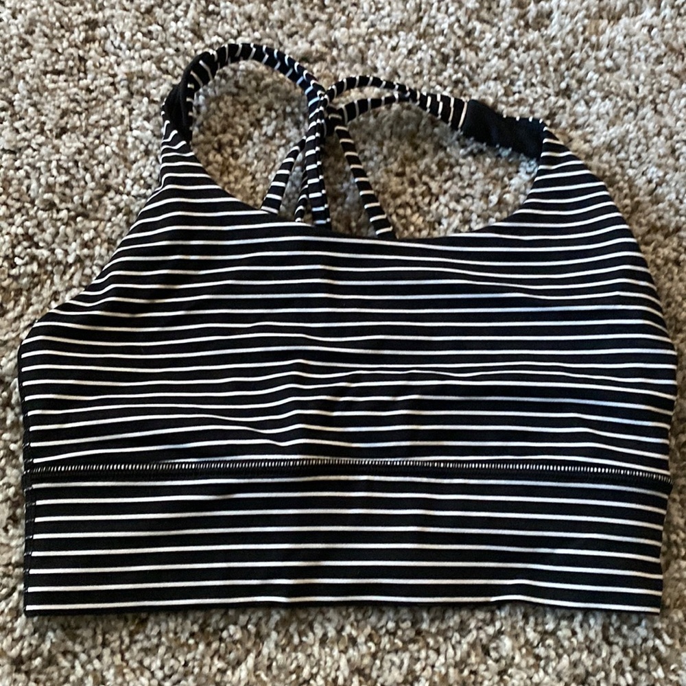 Lululemon striped long line energy bra
